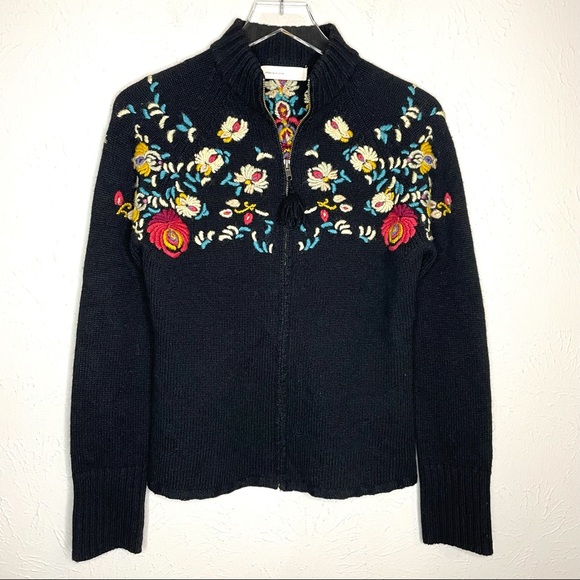 Anthropologie Sweaters - Anthropologie Sleeping on Snow lambs Wool Zip Cardigan